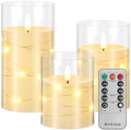 Flameless Candles LED Candles with Remote Timer Acrylic Shell Star Lights by Mingfuxin