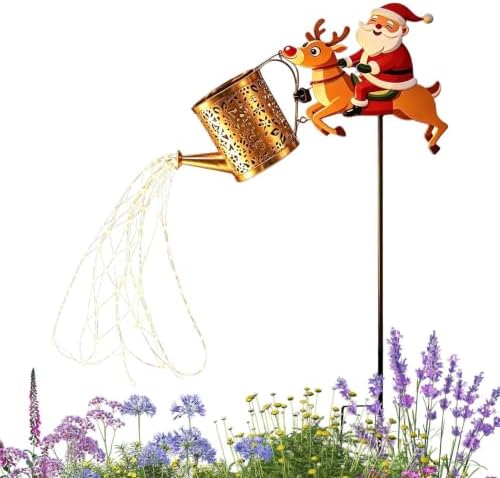 Christmas Solar Lights with Stake LED Santa Claus Cute Garden Decor by Unknown