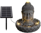 Solar Powered Buddha Statue Water Fountain Outdoor, Zen Waterfall Fountain with LED Lights, Peaceful Relaxing Water Feature Landscape Decor for Garden, Patio, Yard - Image 5
