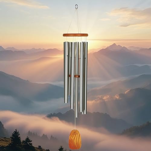 Woodstock Wind Chimes for Outside, Garden Decor, Outdoor Decor for Your Patio and Front Porch (39") Woodstock Gregorian Chimes Tenor Silver Inspirational and Memorial Wind Chime Christmas Gifts (GTS) - Image 2
