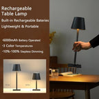 Fizrice Cordless Table Lamp Rechargeable Black 4 Pack Battery Operated - Image 4