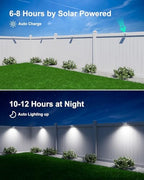 FALOVE 4 Pack Cool White Solar Power Gutter Mount Lights Outdoor Waterproof - Image 6