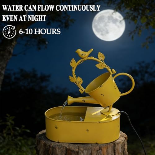 Metal Solar Water Fountain with Backup Battery, Solar Bird Bath Fountain - Image 3