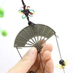 Wind Chime Hanging Outdoor Bronze Yard Garden Wind Chimes Decoration Chinese Style Chime with Poem Caved On The Fan Multi Tubes Wind Chime for Garden - Image 3