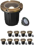 MALORY Low Voltage Landscape Well Lights, (φ126 mm) Brass Top Cover by MALORY
