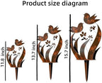 Bird & Wildflower Metal Garden Rustic Bird Stake (2, 15.7 inch) - Image 7