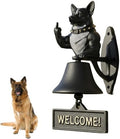 Cast Iron Muscle Dog Welcome Doorbell, Funny Bulldog Doorbell, Dog Middle Finger Decor Dinner Bell, Retro Metal Outdoor Dachshund Hanging Door Bell for Yard Garden by Unknown