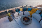 Elementi Lunar Bowl Cast Concrete Fire Table, Outdoor Fire Pit Fire Table Patio Furniture, Dark Gray (Natural Gas) - Image 3