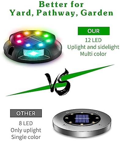 Biling Solar Pathway Lights Uplight Sidelight 8 Pack Multi Color - Image 2