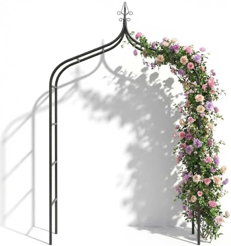 Thick Gothic Pointed Metal Garden Arch Rust-Proof for Climbing Vines Roses by LeJoy+Garden