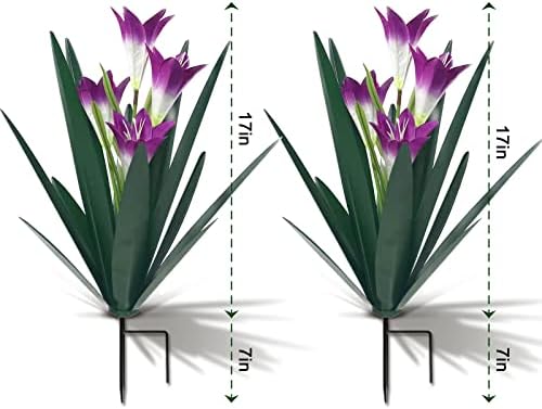 Homight Metal Agave Plant Outdoor Decoration Lily Mexican Yard Art Garden Gift Home Decor Hand Painted Metal Agave Garden Yard Statue, Outdoor Lawn Ornaments (2 Big Purple Lilies) - Image 3