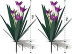 Homight Metal Agave Plant Outdoor Decoration Lily Mexican Yard Art Garden Gift Home Decor Hand Painted Metal Agave Garden Yard Statue, Outdoor Lawn Ornaments (2 Big Purple Lilies) - Image 3