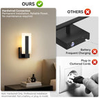 Modern LED Wall Sconces 3CCT 10%-100% Dimmable Hardwired Wall Mount Light Set of 2, Black Up and Down Wall Lamp, Bathroom Vanity Light, Indoor Wall Lights for Hallway, Bedroom, Living Room - Image 5