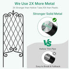 Amagabeli 2 Pack Garden Trellis for Climbing Plants 60" x 18" Rustproof Black Iron Potted Vines Vegetables Vining Flowers Patio Metal Wire - Image 2