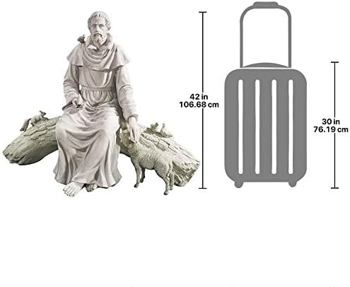 Design Toscano KY1390 In Nature's Sanctuary Francis of Assisi Religious Garden Statue, 49 inches wide, 37 inches tall, Handcast Polyresin, Antique Stone Finish - Image 3