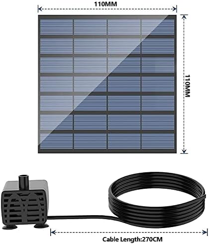 Submersible Sump Pump Water Pump, Solar Water Pump Fountain For Garden Swimming Pool Pond Outdoor Solar Panel Fountain Floating Fountain Garden Decoration Transfer Pump (Color : 2.5W) - Image 4