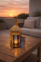 Moroccan Brass Wall Lamp Sconce Home Decor, Handmade Lighting Copper Metal Lights Turkish Lamp, Ramadan Candle Lantern, Candle Holder, Indoor Outdoor, Patio, Porch, Shelf, Garden (Candle) - Image 5