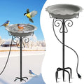 100W Heated Bird Bath for Outdoors, Heated Birdbath Water Heater, Grey by Jvgoo
