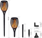 96 LED 3-Lighting Modes Solar Torch Light Dancing Flickering Flame Lamp (2 Pack) - Image 7