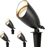 LUTEC 12V Low Voltage Landscape Lighting, Die-cast Aluminum Spot Lights with Connectors, IP65 Waterproof Outdoor Landscape Spotlights, 5W 550LM Warm White 3000K for Tree Garden Yard Pathway, 4 Pack by LUTEC