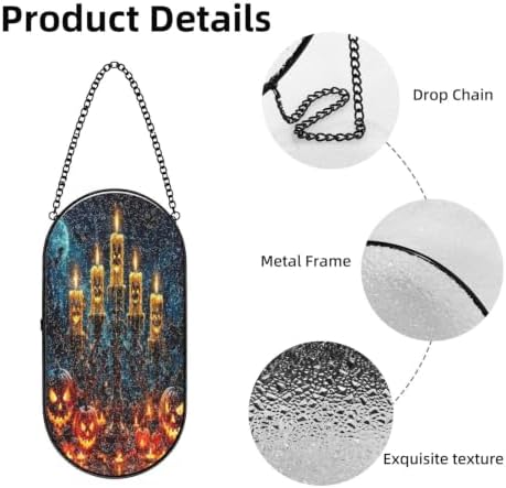 Halloween Skull Candle Pumpkin Ghost Moon Bat Sun Catcher 10.2In - Image 4