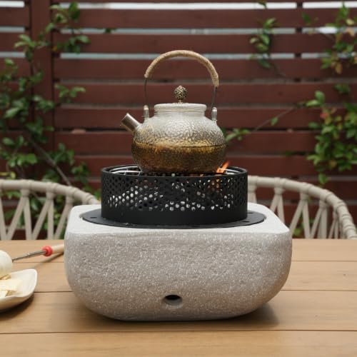 Table Top Firepit Mini Small Safer Burning Wood Pellet Fire Pit (Square Groove) - Image 2