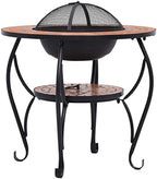 Mosaic Fire Pit Table Terracotta,Campfire Tripod,BBQ Grill, Rustic Fire Pit,Outdoor Fire Pit,for Outside Garden Bonfire Party and Patio26.8 Ceramic - Image 6