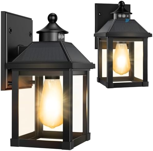 Auzev Solar Sconce Lights Outdoor Wall Mount Solar Porch Light Exterior by Auzev