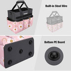 WORKPRO Garden Tool Bag, 10 Pockets and Shoulder Strap, Floral Pink - Image 5