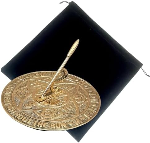 Solid Brass Sundial Clock with Black Velvet Case – Polished Garden Decor Gift for Outdoor Patio, Yard & Nature Lovers Gift for Men, Women & Collectors - Image 3