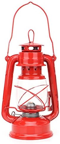 Oil Lamp, Paint Anti Oxidation Large Capacity Vintage Style Retro Kerosene Lamp Iron Glass Sturdy Exquisite Workmanship Kerosene Burning Lantern for Bar, Decoration, Gift(red) by Diydeg