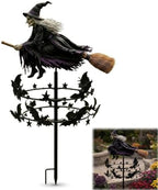 Enchanted Witch Wind Spinner - Metal Garden Stake for Halloween Yard Decor by Unknown