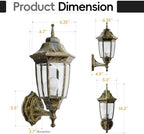 EMART Outdoor Front Porch Light with Bulb, Wall Lamp Fixture(2 Pack, Gold) - Image 5