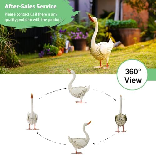Goodeco Goose Statue for Garden Decor - Outdoor Figurine for Yard Porch - Image 4