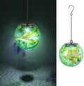 VCUTEKA Glass Solar Lanterns Outdoor Green Hanging Solar Lights for Outside by VCUTEKA