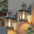 2-Pack Outdoor Wall Lights, Porch Lights, Waterproof Outdoor Wall Sconce, Exterior Light Fixture Grey Finish with Clear Glass Shade for Garage Patio Front Door Balcony by Laplusbelle
