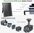Antfraer 8W Solar Fountain Pump Built-in 3600mAh Battery & LED Lights, Solar Powered Water Pump with Double-Layer Nozzle & 5ft Tubing, Solar Water Fountain For Bird Bath Pond Garden DIY Water Features - Image 6
