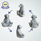 OLOMA Concrete Meditation Dog Statue Heavy Solid Stone Sculpture Weather Resistant Outdoor Indoor Yard Patio Accent Decor Feature Decorative Garden Accent Feature - Image 5