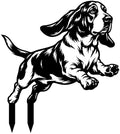 Dog Metal Garden Stake - Weatherproof Dog Silhouette Yard Art, Decorative Outdoor Sign for Lawn & Patio, Heartfelt Gift for Soft Basset Hound Lovers(Jump,10") by VORISCAPE