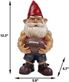 Better Office Products Garden Gnome Statue, 12" Height, Handcrafted Waterproof, UV-Resistant Polyresin Lawn Patio Porch Ornament Decoration (Muscled Football Player with Glowing Solar Light) - Image 5