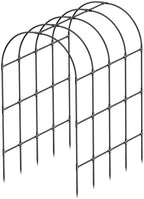 Garden Arch Trellis, Metal Arch Trellis for Climbing Plants Outdoor, Yard, Garden, Climbing Plants w/Decorative Wire Lattice - Black by PICNICNI