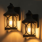 2-Pack Outdoor Wall Lights, Porch Lights, Waterproof Outdoor Wall Sconce, Exterior Light Fixture Grey Finish with Clear Glass Shade for Garage Patio Front Door Balcony, 12in. - Image 2