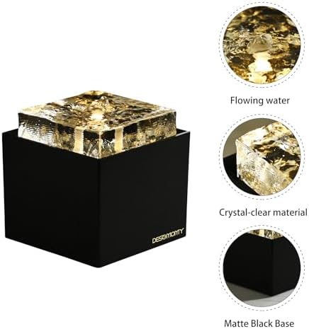 7.09'' Indoor Tabletop Water Fountain with LED Light, Crystal Water Feature - Image 3