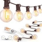 50Ft LED Globe String Lights Shatterproof Waterproof G40 Outdoor Patio String Light with 52 Dimmable LED Bulbs, Hanging Patio Lights for Indoor Bistro Pergola Tents Wedding Party Christmas Decor-Brown by Goothy