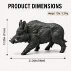 Wild Boar Garden Statue, 21.26" Weatherproof Resin Black Outdoor Decor - Image 2