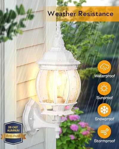 VIANIS White Dawn to Dusk Outdoor Light Fixture, 100% Aluminum Waterproof - Image 4