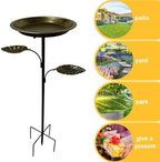 Outdoor Birdbath 5-Prong Base Vintage Bird Bath Metal Bowl - Image 2