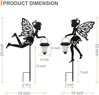 SUNNYPARK 2 Pack Solar Fairy Garden Metal Stake Decorative Lantern - Image 3
