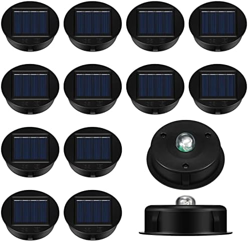 Jeyiour 12 Pack Solar Light Replacement Tops Waterproof LED Panel, 3.15 in by Jeyiour