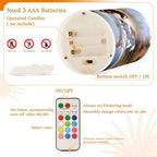 Flameless Candles with Remote Control and Timer, Running Horses Painting Flickering Candles Battery Operated LED Pillar Candles, Warm Light for Home Decor, Set of 2 (D 3" x H 4" 5") - Image 4